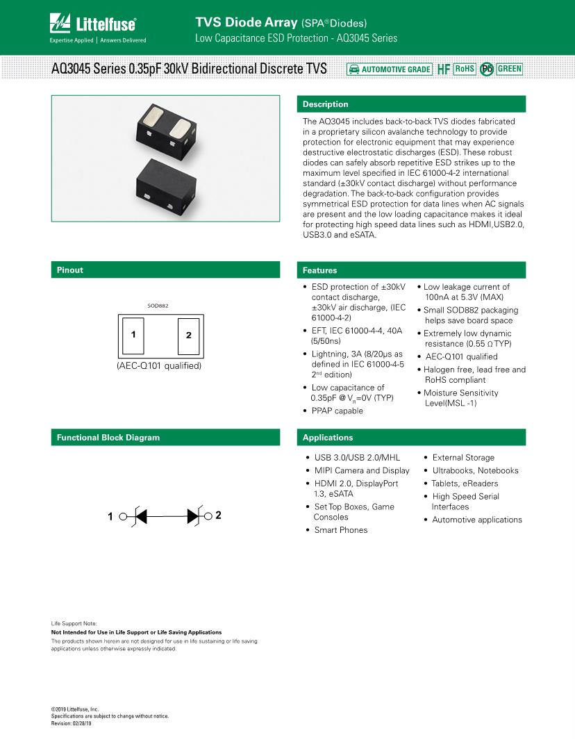 Pack of 250 ESD Suppressors//TVS Diodes Ultra Low clamping single line bidirectional ESD protection, ESDZV5-1BF4