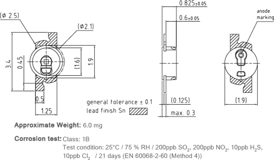 Mechanical Drawing - ams OSRAM PointLED® Enhanced Optical Power LEDs