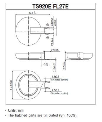 TS920E TS Lithium Rechargeable Battery Seiko Mouser