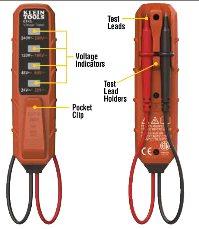ET45VP ACDC Voltage & Receptacle Test Kit Klein Tools Mouser