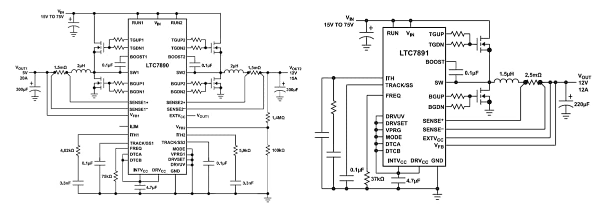 Application Circuit Diagram - Analog Devices Inc. LTC7890/1 Synchronous Step-Down Controllers Application Circuit Diagram - Analog Devices Inc. LTC7890/1 Synchronous Step-Down Controllers
